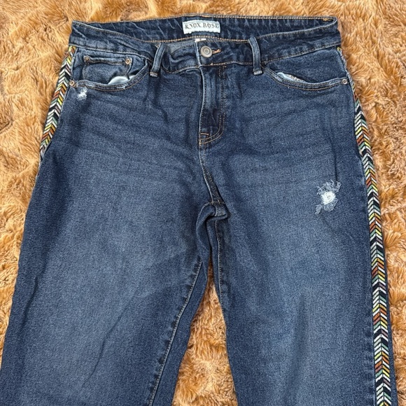 Knox Rose Blue Jeans with Colorful Side Stripes size 8 - Picture 3 of 10